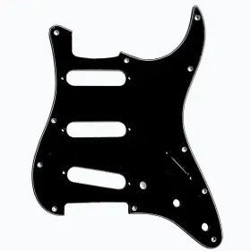 Allparts 645208012877 Pg-0552-033 11-hole Pickguard For Stratocaster - Black 3-ply B/w/b Allparts 645208012877 Pg-0552-033 11-hole Pickguard For Stratocaster - Black 3-ply B/w/b