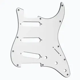 Allparts 645208012884 Pg-0552-035 11-hole Pickguard For Stratocaster - White 3-ply W/b/w Allparts 645208012884 Pg-0552-035 11-hole Pickguard For Stratocaster - White 3-ply W/b/w