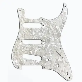 Allparts 645208012976 Pg-0552-055 11-hole Pickguard For Stratocaster - White Pearloid 4-ply Allparts 645208012976 Pg-0552-055 11-hole Pickguard For Stratocaster - White Pearloid 4-ply