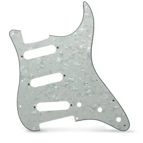 Axlabs Ax-pgs3p11s-wp Strat-style Pickguard - 3 Ply / 11-hole White Pearl