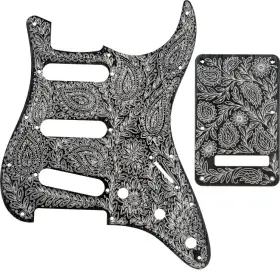 Axlabs Ax-pgsa11s-ps-bk Aluminum S-style Pickguard - Black Etched Paisley