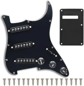 Branded 313103237236 1 Set Black Guitar Large Pole Pickups Loaded Prewired Pickguard Sss Fit Strat St