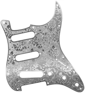 445003855852 GUITAR Steel Flowers Pickguard Plate Strat