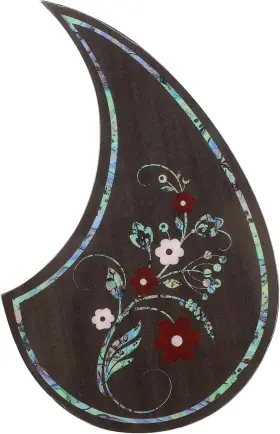 726084888937 ACOUSTIC Wood Guitar Pickguard Abalone Inlay Top