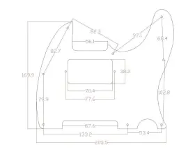767591320961 DOPRO Hole Anodized Tele Humbucker Pickguard #2
