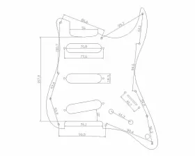 K1184-DOPRO DOPRO Pearl Hole Strat Guitar Pickguard Bridge #3