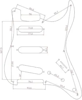 K1691-DOPRO DOPRO Hole Anodized Strat Guitar Pickguard Scrat #2