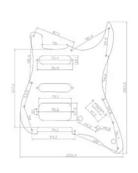K1744-DOPRO DOPRO Strat Hss Guitar Pickguard Humbucking Mount #2
