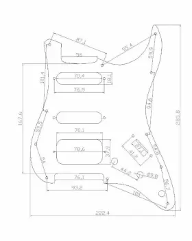 K1753-DOPRO DOPRO Strat Hss Guitar Pickguard Humbucking Mount #2