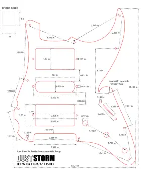 DSELPSBFS3 DUST STORM ENGRAVING Layered Pickguard Tremolo