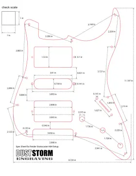 FSPGSB1 DUST STORM ENGRAVING Pickguard Tremolo Cover Glossy