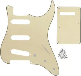 T03079 FLEOR Cream Hole Stratpickguard Guitar Backplate