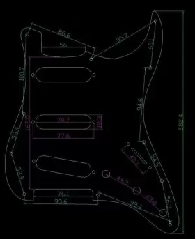 729958963327 GUITAR MADNESS Strat Pickguard Cream Knobs Kit #3
