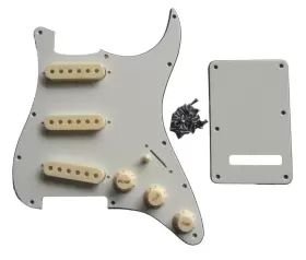 PG-KIT-P3-AW-SSS GUITAR MADNESS Parchment Strat Pickguard