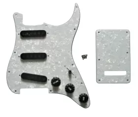 PG-KIT-P3-BK-SSS GUITAR MADNESS Pearl Strat Pickguard Knobs #2