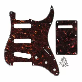 T01476 IKN Tortoise Strat Pickguard Backplate Set Single Coil