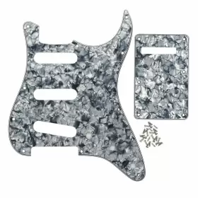 T01818 IKN Smoky Pearl Strat Pickguard Backplate Set Single