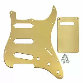 T01829 IKN Golden Mirror Strat Pickguard Backplate Set Single