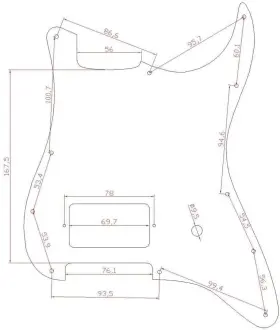 753263406996 KAISH Hole Strat Humbucker Guitar Pickguard #2