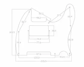 767591317961 KAISH Hole Anodized Tele Humbucker Pickguard Tl #2