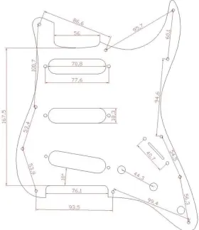 792713475199 KAISH Hole Strat Pickguard Guard Plate Tremolo #3