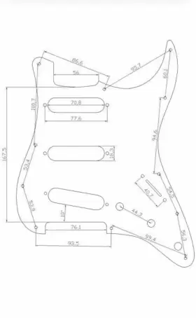 792713475496 KAISH Hole Strat Pickguard Hss Guard Plate Tr #2