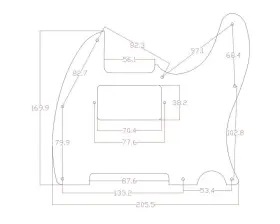 792713476240 KAISH Hole Tele Guitar Humbucker Guard Tl Tel #3