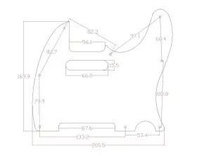 797444248456 KAISH Hole Tele Pickguard Tl Guitar Guard Plate #2