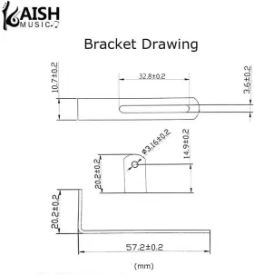 K1849 KAISH Solid Ply Lp Guitar Pickguard Steel Bracket #3