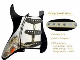 190025892817 LAMSAM Prewired Pickguard Alnico Single Coil #3