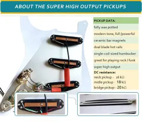 LM-XPSG01 LAMSAM Prwired Pickguard Preloaded Single Coil Sty #2