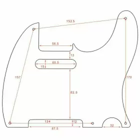 WHITE-1-PLY-TELE-PICKGUARD FENDER Beveled Telecaster #2 WHITE-1-PLY-TELE-PICKGUARD FENDER Beveled Telecaster #2