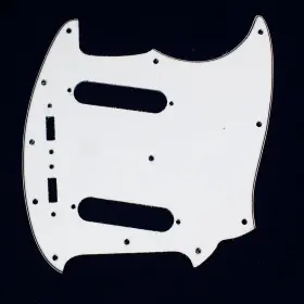 Mlaval 740781968310 3 Ply Guitar Pickguard Fits Fender Mustang Classic Series - White A64