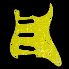 Mlaval Guitar Parts 740781973833 F23 4ply Pickguard For Stratocaster Strat Standard Yellow Pearl