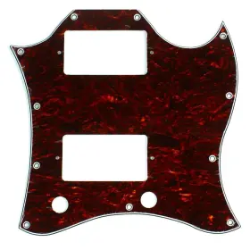 Mlaval Guitar Parts 740781974076 F39 Sg Standard Style Full Face Pick Guard 4ply Tortoise Dark