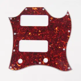 Mlaval Guitar Parts 790518303334 Sg Classic Pickguard With P-90 Pickups Layout 4ply Tortoise