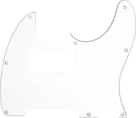 Mojotone P3htw768 Electric Guitar Humbucker Cutout Pickguard For Tele 8 Hole White 3-ply