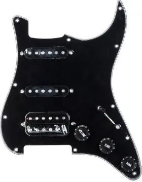 S357392-BK-BP1 MOJOTONE Coil Hss Strat Prewired Pickguard