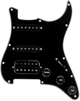 S358Q456-PW-BK-BP1 MOJOTONE Coil Hss Strat Wired Pickguard