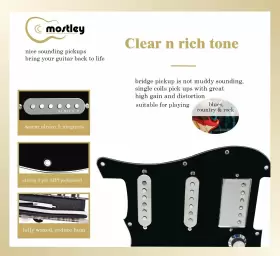 658359415619 MOSTLEY Pickguard Prewired Alnico Magnets Ssh #2