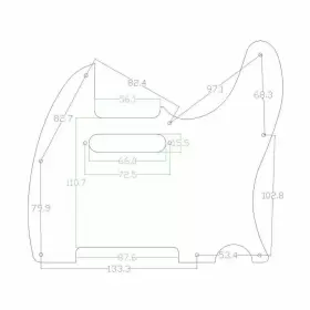 MX0224 MUSICIAN OUTFITTERS Tele Guitar Pickguard Plate #3
