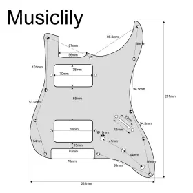 194296000049 MUSICLILY Pro Hole Strat Pickguard Humbucker #2