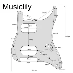 194296013322 MUSICLILY Pro Round Corner Strat Pickguard #2