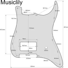 313057620627 MUSICLILY Pro Strat Covered Humbucker Guitar #2
