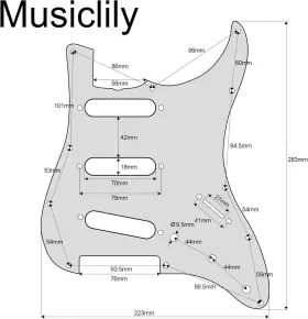 MX1388DT MUSICLILY Pro Strat Pickguard American Stra #2