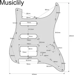 445029770702 MUSICLILY Hss Hole Strat Guitar Pickguard Plate #2