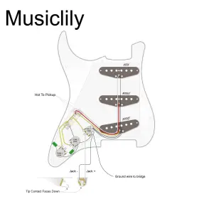 632963171680 MUSICLILY Hole Prewired Pickguard Single Coil #2