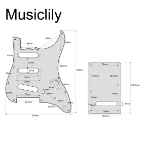 700115948838 MUSICLILY Strat Guitar Pickguard Backplate Set #2