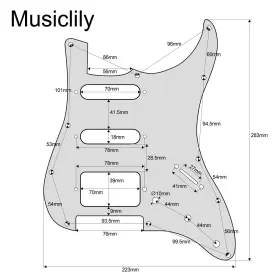 700115948982 MUSICLILY Hss Hole Strat Guitar Pickguard Plate #2