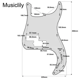 700115949880 MUSICLILY Hole Precision Bass Pickguard Plate #2